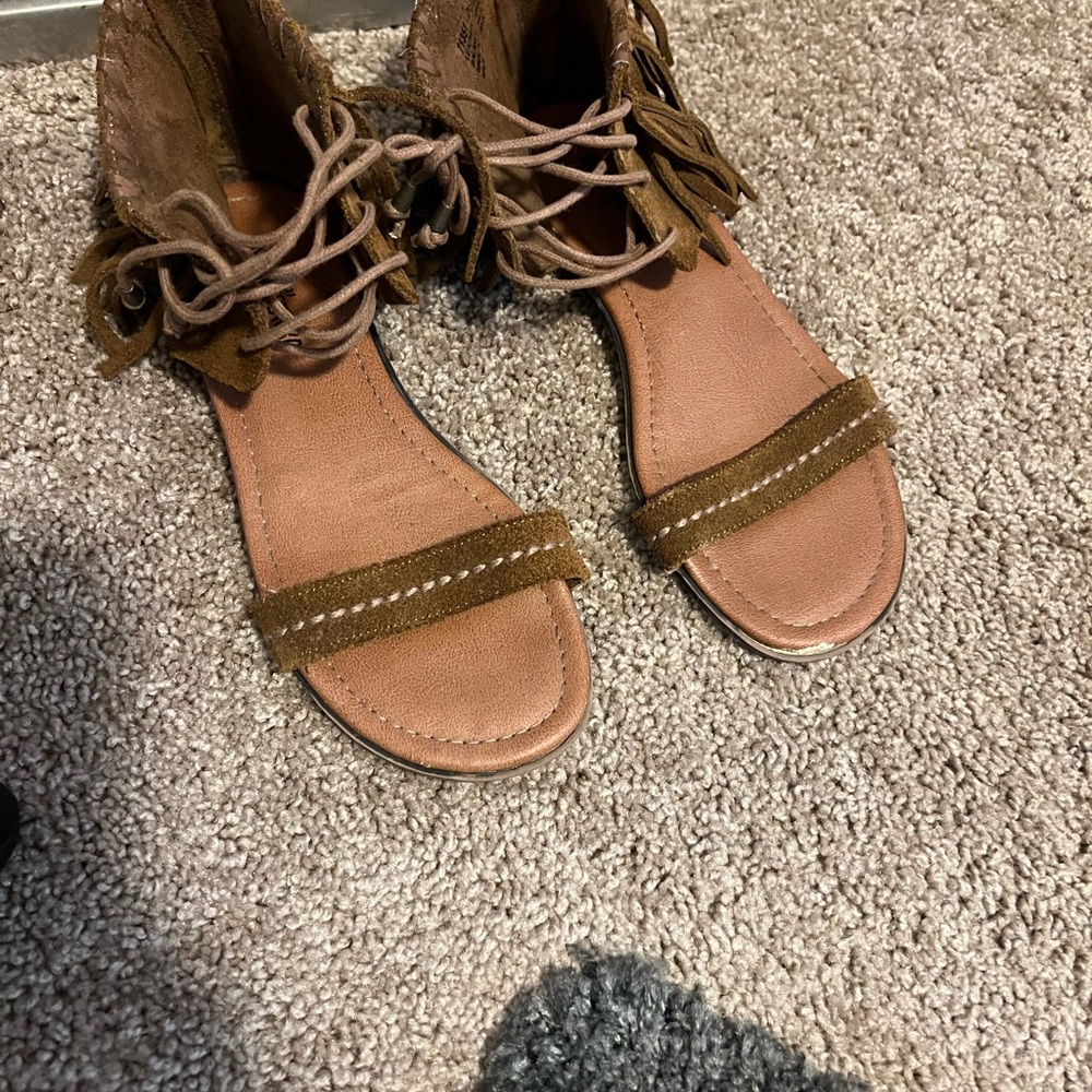 Brown Suede Women's Sandals
